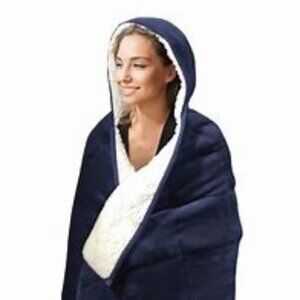 PUR SERENITY 10 lbs Hooded Weighted 50"x60" Velvet Throw